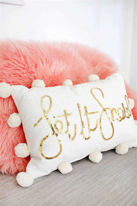 Sequin Phrase Pillow Diy A Beautiful Mess