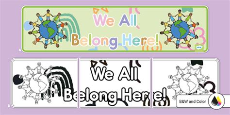 We All Belong Here Banner Teacher Made Twinkl