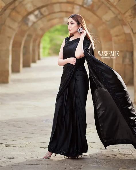 Black Silk Saree With Sequin Blouse And Borders Faash Wear