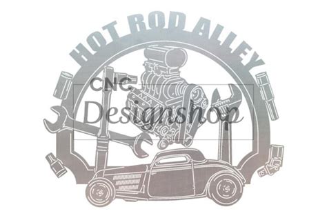 Hot Rod Alley Sign Dxf File For Cnc