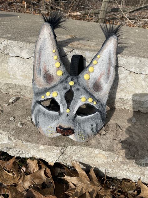 Handmade Magical Three Eyed Lynx Mask For Furries Therians And More