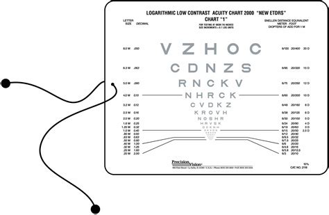 10 Sloan Double Sided Low Contrast Vision Chart Precision Vision
