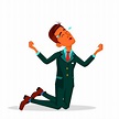 Crying Indian Businessman In Suit Vector Flat Cartoon Illustration ...
