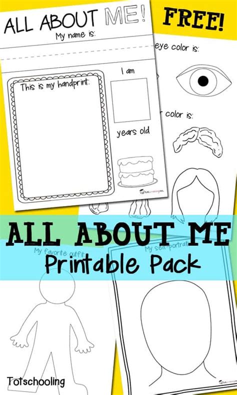 All About Me Free Printable Worksheets