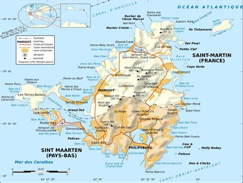 Mapa De La Isla De San Martín Tamaño Completo