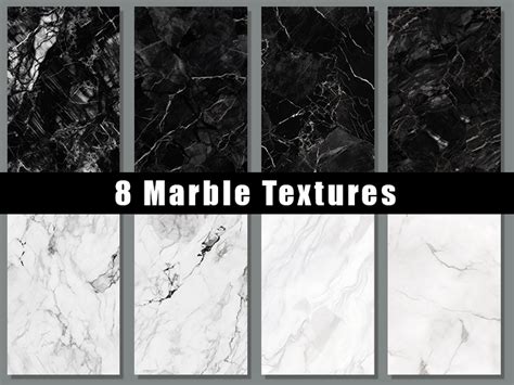 Second Life Marketplace Black And White Marble 8 Textures