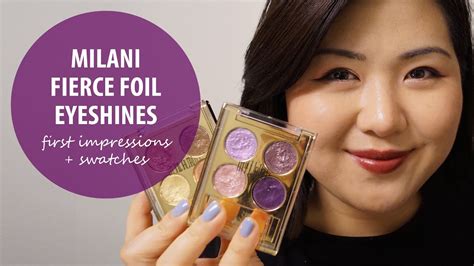 milani fierce foil eyeshine first impression and swatches beautybookcorner youtube