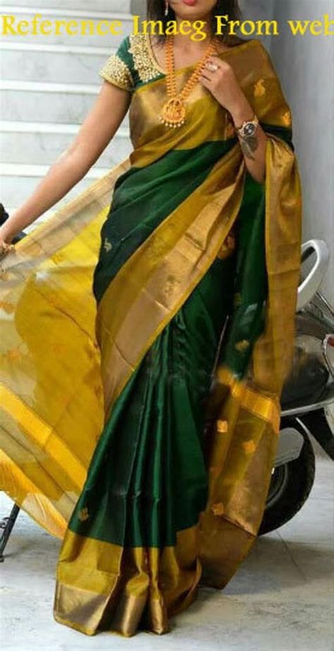 Item Saree Sari Condition New Material Silk Zari Color Forest Green Shade Of Th