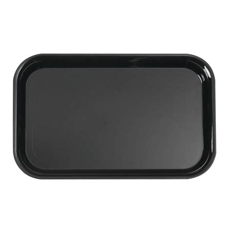 dalebrook black san plastic low lip display tray 13 4 5 l x 8 9 10 w x 1 h