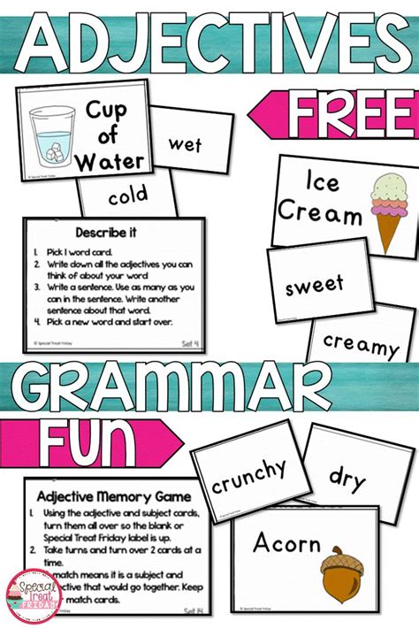 Adjective Activities Free Adjectives Activities Elementary Writing