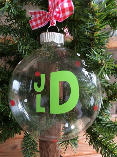 Personalized Clear Glass Christmas Ornament Monogrammed Etsy