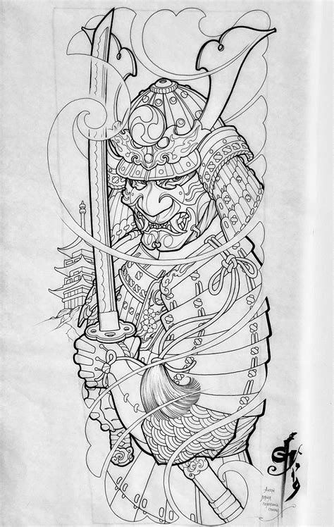 Samurai Sleeve Tattoo Designs For Men