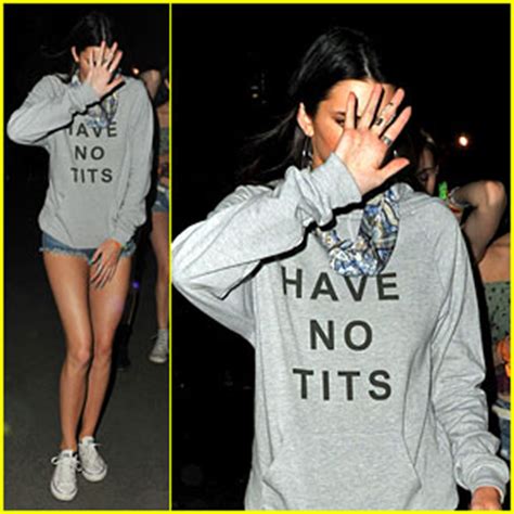 Kendall Jenner Wears I Have No Tits Sweatshirt At Coachella 2014