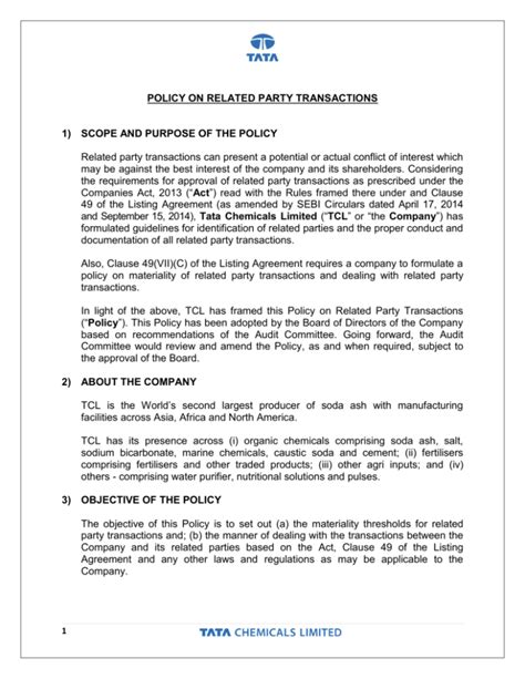 Related Party Transactions Policy