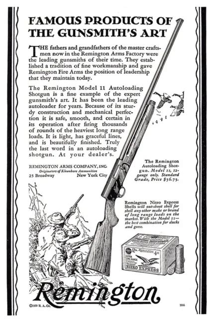 1929 Remington Arms Famous Products Of The Gunsmiths Art Vintage Print