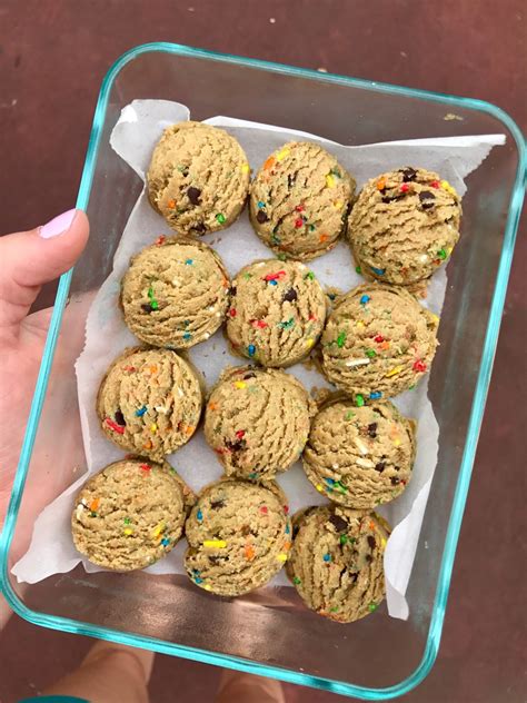 Funfetti Cake Batter Cookie Dough Protein Bites - Six Vegan Sisters