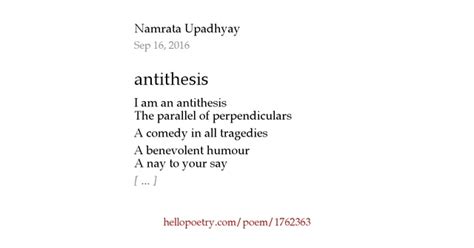 antithesis by Namrata Upadhyay - Hello Poetry