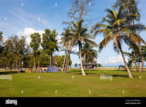 Camping At The Pantai Muara Beach Muara Brunei Darussalam Asia Stock