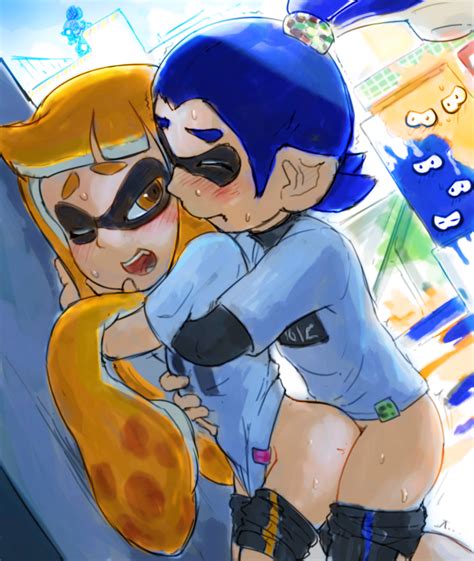 Rule 34 Being Watched Blue Hair Cephalopod Clothed Clothing