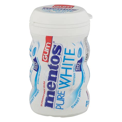 Mentos Pure White Sweet Mint Sugar Free Gum Bottle Shop Gum And Mints