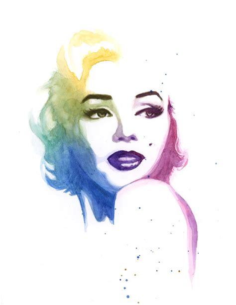 Marilyn Monroe Colorful Watercolor Art Print By Tangledantlersmke
