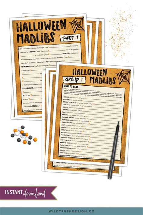 Printable Mad Libs Halloween Story Kids Tweens And Teens Wild Truth