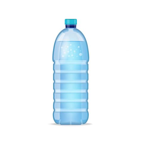 Cómo dibujar una botella de agua. Botella realista con agua azul limpia | Vector Premium