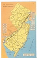 Undated Unused Postcard New Jersey Turnpike Map showing Interchanges NJ ...