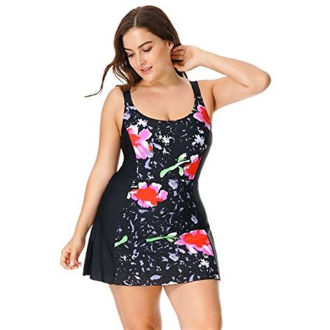 Delimira Women S Plus Size One Piece Swimdress Skirted Swimsuit Bathing Suits Want Additional