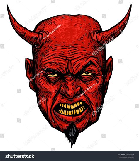 Angry Devil Head Demon Satan Halloween Stock Illustration 518899237