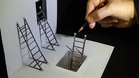 All right reserved about each tutorial by the creator member. How to Draw Ladders - Drawing 3D Ladders - Optical ...