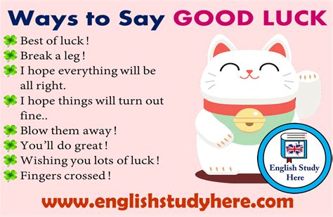 19 Ways To Say Good Luck In English English Study Here