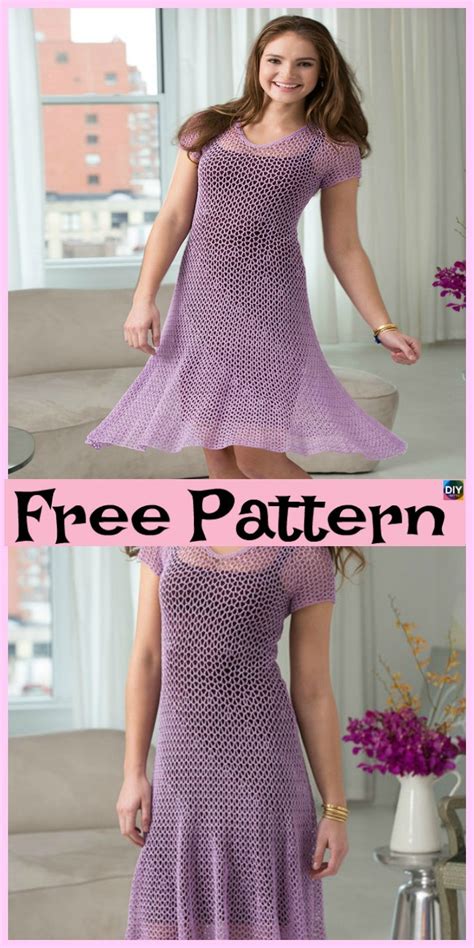beautiful crochet flare dress free patterns diy 4 ever