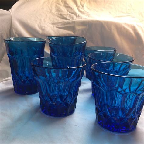 1970s Blue Glass Drinking Glasses Set Of 8 Chairish