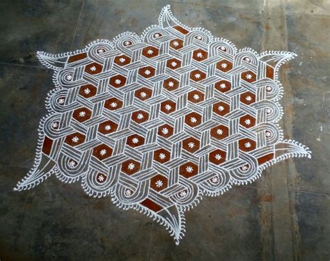 25 Dots Star As Line Pattern Kolam Contest Kolam Rangoli Designs With Dots Kolam Designs