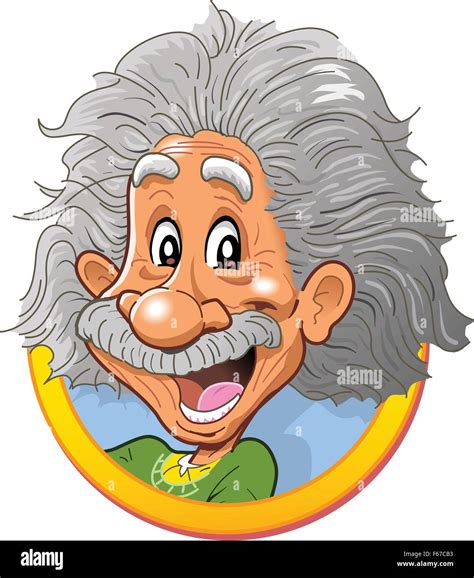 Fun Happy Head Vignette Of Albert Einstein Head Stock Vector Art