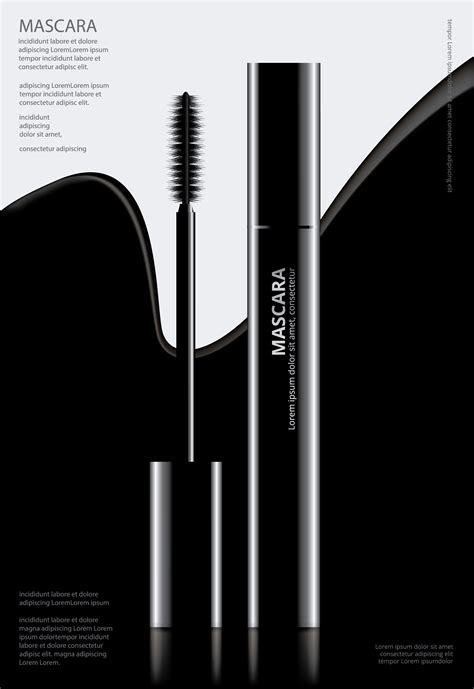 Poster Cosmetic Mascara With Packaging Vector Illustration 641536