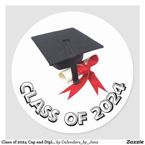Class Of 2024 Cap And Diploma Sticker By Janz Shop Class Selling