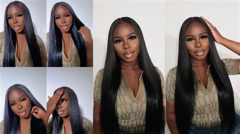 Step By Step Buss Down Middle Part U Part Wig Tutorial Ft Beauty