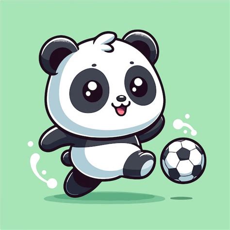 Premium Vector Cartoon Panda With Soccer Ball