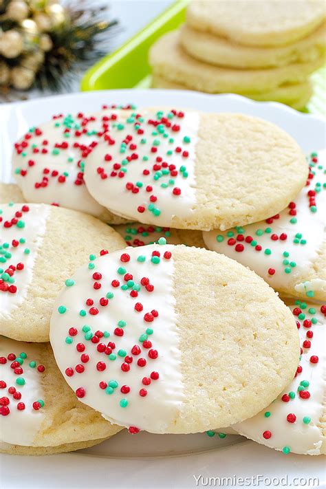 Move cookies to a cooling rack. White Chocolate Dipped Sugar Cookies - Recipe from ...