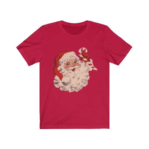 Vintage Santa Claus Shirt With Candy Cane Christmas T Shirt Etsy