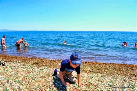 broken glass beach at ussuri bay russia turns coast into stunning pebble beach metro news