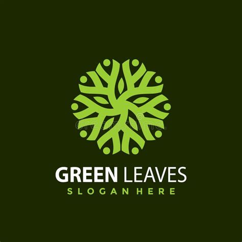 Tree Green Leaf Logo Design Vector Illustration Stock Vector