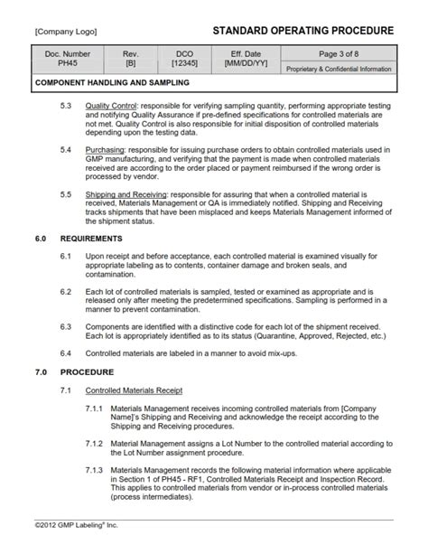 Production And Process Controls Sop Templates Group Ph400