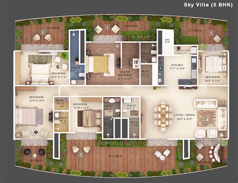5 Bhk Villa Floor Plan Floorplansclick
