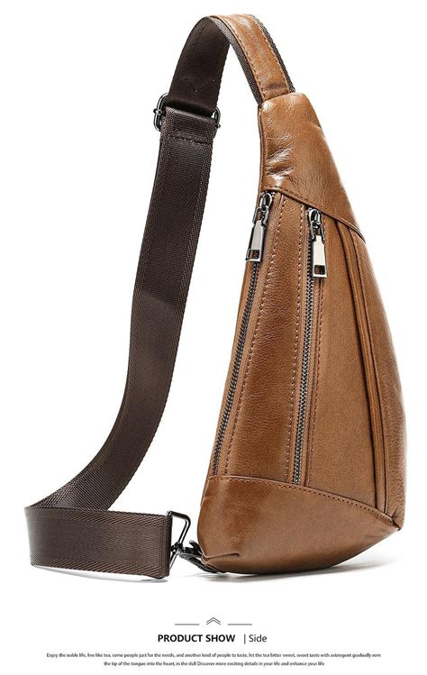 Sling Bag Men Genuine Leather Murse Man Purse Mens Bag Pouch Waist