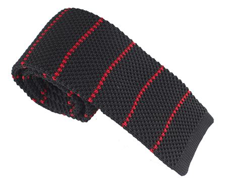 Elie Balleh Knit Strips Black Mens Tie
