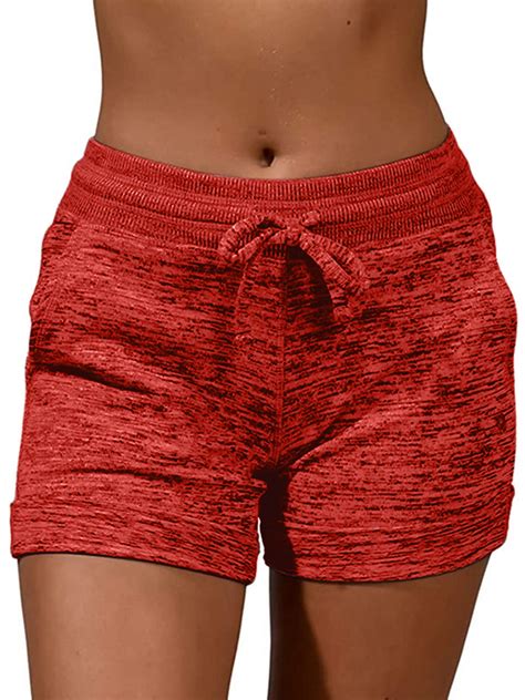 lumento womens summer beach shorts activewear sport lounge drawstring waist short pants with