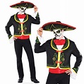 Day of the Dead Sugar Skull Mexican Skeleton Party Fancy Dress Costume ...